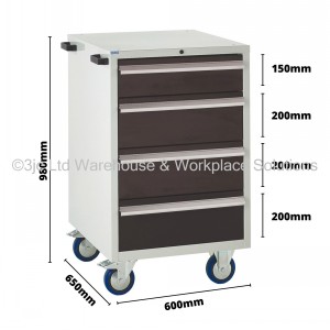 Euroslide Storage Cabinet Mobile 4 Drawers